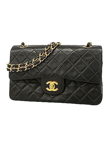 Chanel Chanel Matelassé Shoulder Bag, Double Flap, Chain, Lambskin, Black, Women's (view 1)