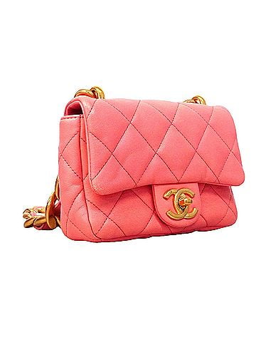 Chanel Chanel Matelassé Chain Shoulder Bag, Lambskin, Pink, Women's (view 2)