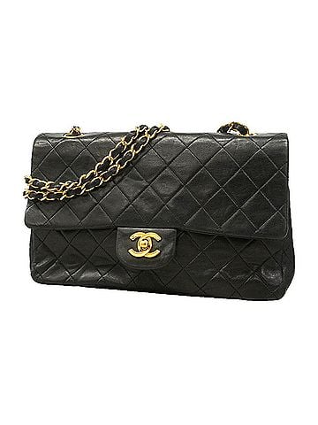 Chanel Chanel Matelassé Shoulder Bag, Double Flap, Chain, Lambskin, Black, Women's (view 1)