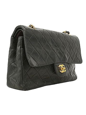 Chanel Chanel Matelassé Shoulder Bag, Double Flap, Chain, Lambskin, Black, Women's (view 2)