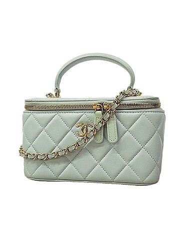 Chanel Chanel Matelassé Chain Shoulder Bag, Lambskin, Sky Blue/Champagne, 2-way bag for women. (view 1)
