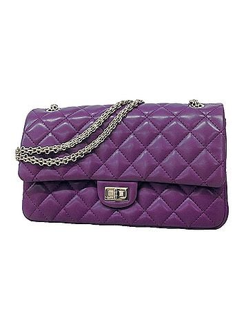 Chanel Chanel Shoulder Bag 2.55cm, Double Flap, Chain, Lambskin, Purple, Women's (view 1)