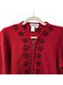 Coldwater Creek 100% Wool Print Red Black Wool Sweater Size M - photo 4