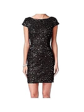 Adrianna Papell Sequin Lace Shift Dress Cocktail Dress (view 1)