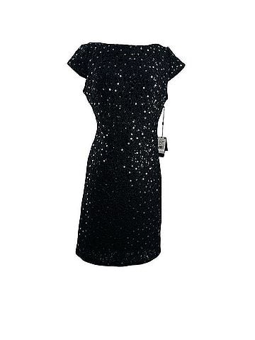 Adrianna Papell Sequin Lace Shift Dress Cocktail Dress (view 2)
