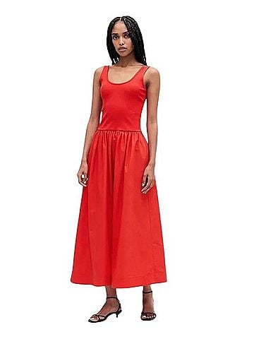 Gap Mixed Media Drop Waist Maxi Dress Casual Dress (view 1)