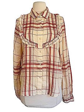 FRAME Denim Ruffle Bib Long Sleeve T-Shirt (view 2)