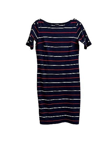 Talbots Nautical Striped Shift Dress Casual Dress (view 1)