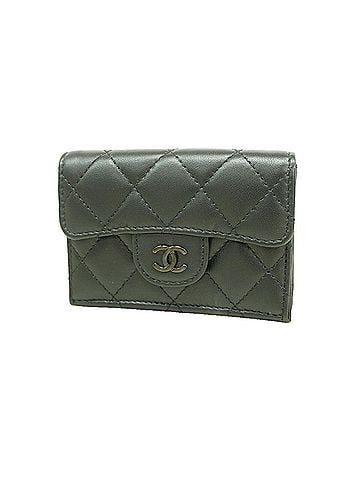 Chanel Chanel Tri-fold Wallet, Matelassé Lambskin, Black, Women's (view 1)