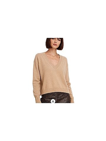 Intermix Classic Camel Cashmere Luxury  Cashmere Pullover Sweater (view 1)