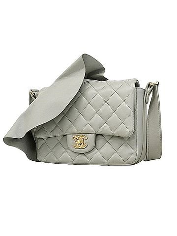 Chanel Chanel Matelassé Lambskin Shoulder Bag, Grey Champagne, Women's, P3440204 (view 1)