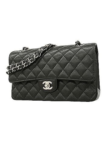Chanel Chanel Matelassé Shoulder Bag, Double Flap, Chain, Caviar Leather, Black, Women's, OP019458 (view 1)