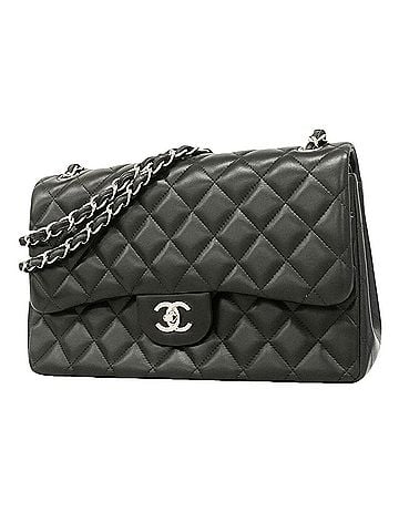Chanel Chanel Shoulder Bag, Large Matelassé, Double Flap, Chain, Lambskin, Black, Women's, OP015300 (view 1)