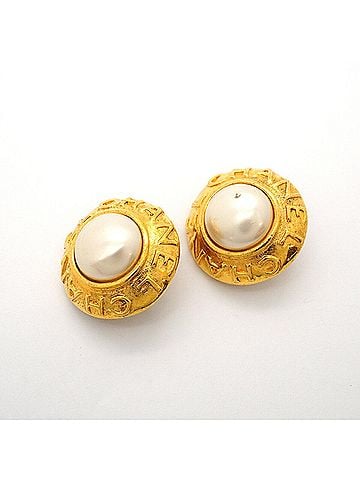 Chanel Chanel Earrings, GP Plated Faux Pearl Gold, Women's (view 2)
