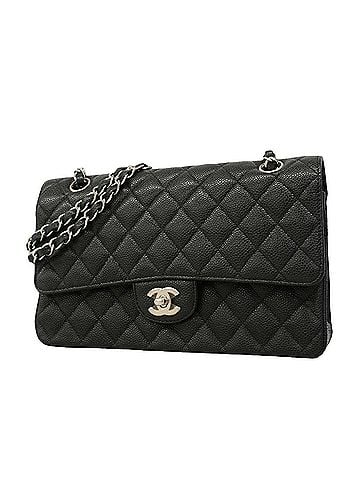 Chanel Chanel Matelassé Shoulder Bag, Double Flap, Chain, Caviar Leather, Black, Women's (view 1)