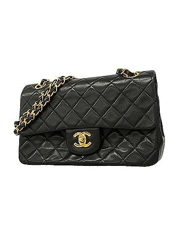 Chanel Chanel Matelassé Shoulder Bag, Double Flap, Chain, Lambskin, Black, Women's (view 1)