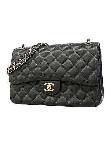 Chanel Chanel Shoulder Bag, Large Matelassé, Double Flap, Chain, Lambskin, Black, Women's (view 1)