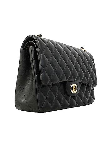 Chanel Chanel Shoulder Bag, Large Matelassé, Double Flap, Chain, Lambskin, Black, Women's (view 2)