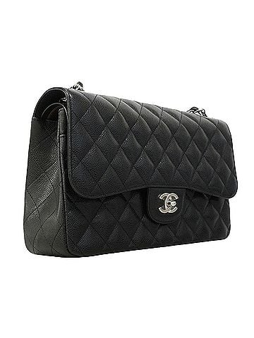 Chanel Chanel Shoulder Bag, Large Matelassé, Double Flap, Chain, Caviar Leather, Black, Women's (view 2)