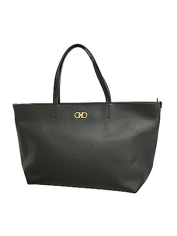Salvatore Ferragamo Salvatore Ferragamo Gancini Leather Tote Bag, Black, Women's (view 1)