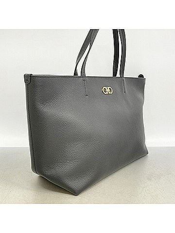 Salvatore Ferragamo Salvatore Ferragamo Gancini Leather Tote Bag, Black, Women's (view 2)