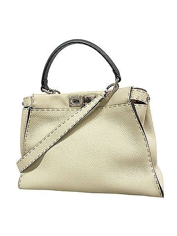 Fendi Fendi Selleria Peekaboo Leather Handbag, Beige, 2-way Bag for Women (view 1)