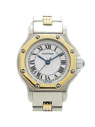 Cartier Cartier Santos Octagon SM Godron Bracelet White Dial Women's Watch (view 1)