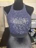 Express 100% Polyester 4% Spandex Black Blue Sleeveless Top Size S - photo 4