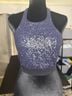 Express 100% Polyester 4% Spandex Black Blue Sleeveless Top Size S - photo 10