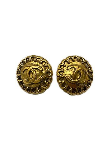 Chanel CHANEL Coco Mark Earrings 97A Gold GP Women's (view 1)