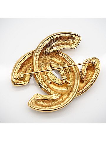 Chanel CHANEL Coco Mark Matelassé 1142 Brooch Gold GP Women's (view 2)