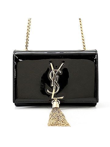 Yves Saint Laurent Yves Saint Laurent Saint Laurent Paris Chain Shoulder Bag Kate Monogram Patent 354120 SAINT LAURENT PARIS Black Handbag (view 1)