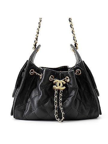Chanel Chanel Chain Shoulder Bag CHANEL25 Mini Coco Mark Caviar Skin AS5631 CHANEL Black Handbag Women's (view 1)