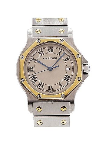 Cartier Cartier Santos Octagon LM W2001583 Beige Dial Watch (Men's &amp; Women's) (view 1)
