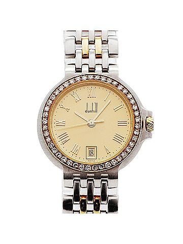 Dunhill Dunhill Elite Diamond Bezel 2-Row Gold Dial Watch for Women (view 1)