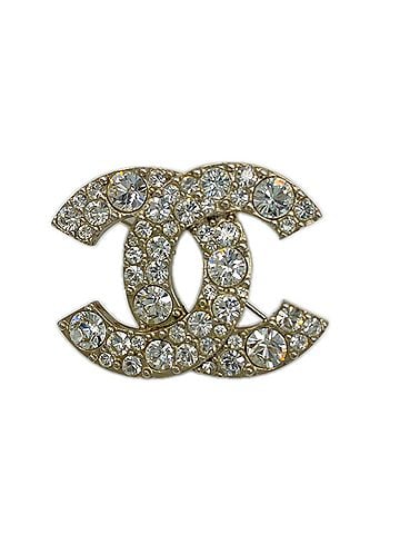 Chanel CHANEL Coco Mark Rhinestone Brooch SP A12V Silver Women's (view 1)