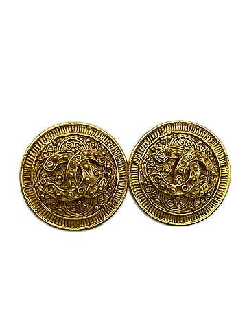 Chanel CHANEL Coco Mark Earrings 94A Gold GP Women's (view 1)
