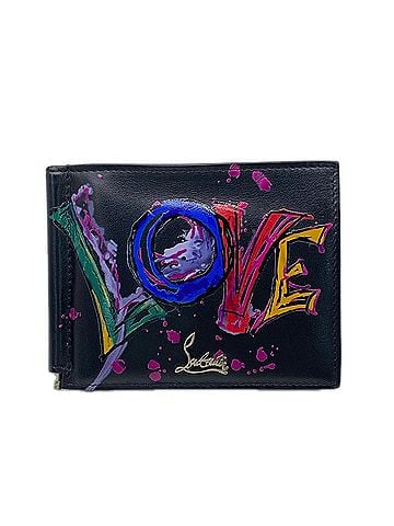 Christian Louboutin Christian Louboutin LOVE Bi-fold Wallet with Money Clip, 3185248, Black Calf Leather, Men's (view 1)