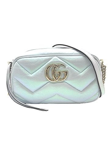 Gucci GUCCI GG Marmont Quilted Small Shoulder Bag 447632 Blue Calf Leather Women's (view 1)