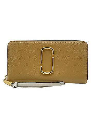Marc Jacobs MARC JACOBS The Snapshot Standard Continental Wallet M0013352 Long Beige Green White Leather Women's (view 1)