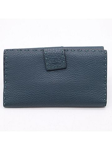 Fendi FENDI Selleria Peekaboo Continental Wallet 8M0308 Long Green Calf Leather Men's (view 2)