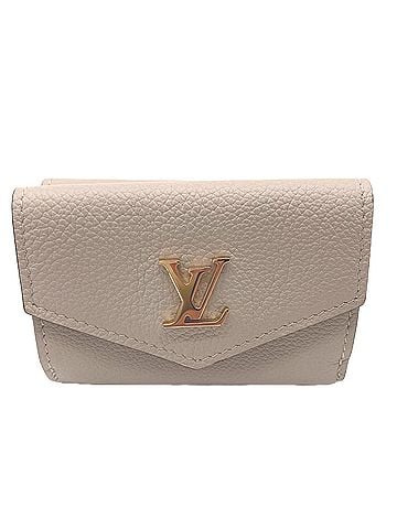 Louis Vuitton LOUIS VUITTON Taurillon Portefeuille Lock Mini Tourtrell M69340 Tri-fold Wallet Beige Leather Women's (view 1)