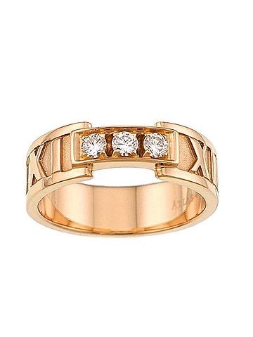 Tiffany & Co. Tiffany &amp; Co. Atlas Ring with Diamonds, 18K Pink Gold (750) (view 1)