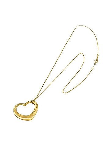 Tiffany & Co. Tiffany &amp; Co. Heart Necklace, 27.5mm wide, 45cm length, 18K YG Yellow Gold 750 Open Necklace (view 1)