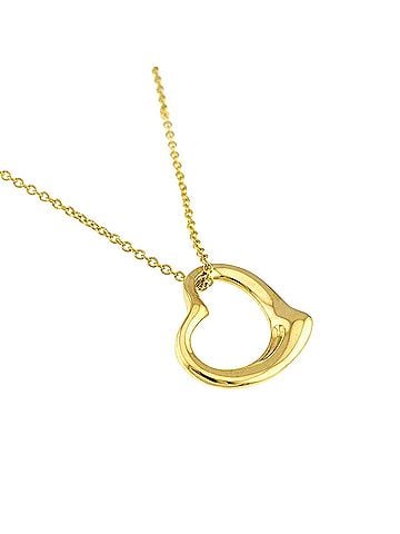 Tiffany & Co. Tiffany &amp; Co. Heart Necklace, 15mm wide, 40cm length, 18K Yellow Gold (750) Open Necklace (view 2)