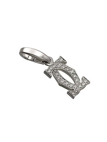 Cartier Cartier 2C Diamond Charm 18K WG White Gold 750 Pendant Top (view 1)