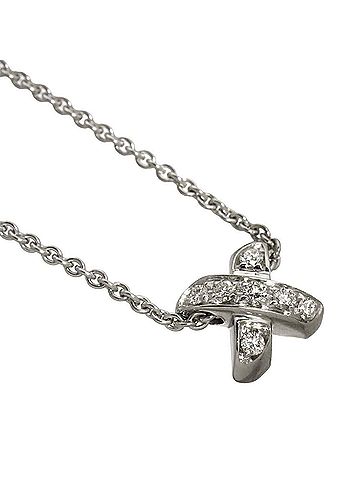 Tiffany & Co. Tiffany &amp; Co. Cross Diamond Necklace, 40cm, 18K White Gold (750) (view 2)