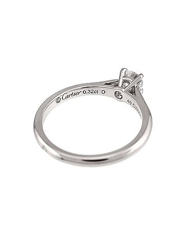 Cartier Cartier 1895 Solitaire Diamond Ring, 0.32ct, D VS1, 3EX, Platinum. (view 2)