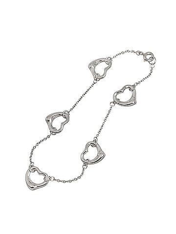 Tiffany & Co. Tiffany &amp; Co. Heart 5P Bracelet 16.5cm Pt Platinum Open (view 1)