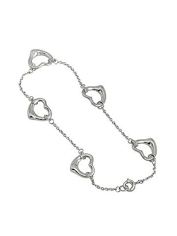 Tiffany & Co. Tiffany &amp; Co. Heart 5P Bracelet 16.5cm Pt Platinum Open (view 2)